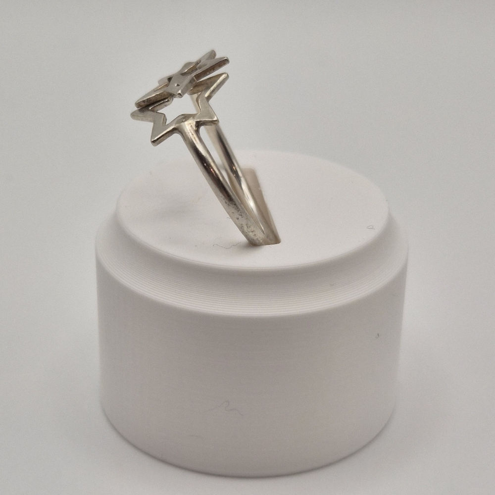 Sterling Silver Double Star Ring - Celestial Boho… - image 3